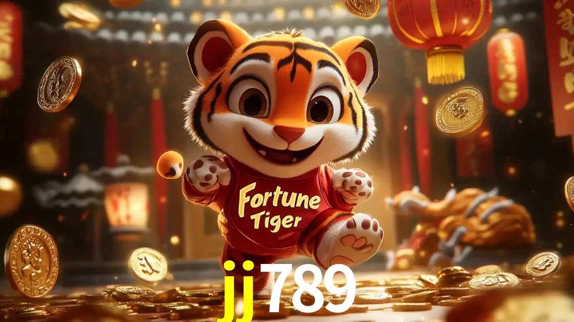 O alegre personagem do Fortune Tiger correndo sobre um caminho de moedas de ouro, simbolizando os grandes prêmios e a diversão do popular jogo de slot do jj789.
